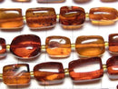 [Video] Baltic Amber Square-Nugget [Cherry color] 1 strand beads (aprx.15inch/36cm)