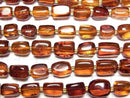 [Video] Baltic Amber Square-Nugget [Cherry color] 1 strand beads (aprx.15inch/36cm)