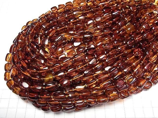 [Video] Baltic Amber Square-Nugget [Cherry color] 1 strand beads (aprx.15inch/36cm)