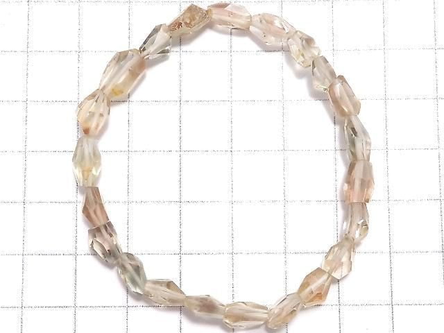 [Video][One of a kind] High Quality Oregon Sunstone AAA- Faceted Nugget Bracelet NO.133