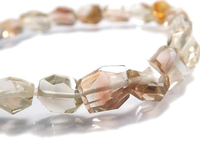 [Video][One of a kind] High Quality Oregon Sunstone AAA- Faceted Nugget Bracelet NO.135