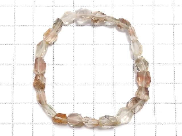 [Video][One of a kind] High Quality Oregon Sunstone AAA- Faceted Nugget Bracelet NO.135