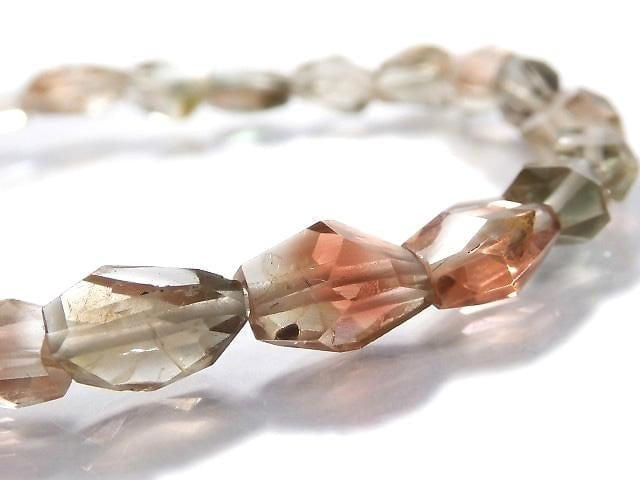 [Video][One of a kind] High Quality Oregon Sunstone AAA- Faceted Nugget Bracelet NO.136