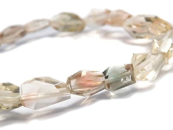 [Video][One of a kind] High Quality Oregon Sunstone AAA- Faceted Nugget Bracelet NO.140