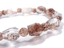 [Video][One of a kind] Lepidocrocite in Quartz AAA- Faceted Nugget & Round Bracelet NO.16