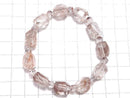 [Video][One of a kind] Lepidocrocite in Quartz AAA- Faceted Nugget & Round Bracelet NO.22