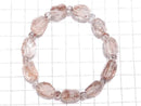 [Video][One of a kind] Lepidocrocite in Quartz AAA- Faceted Nugget & Round Bracelet NO.25
