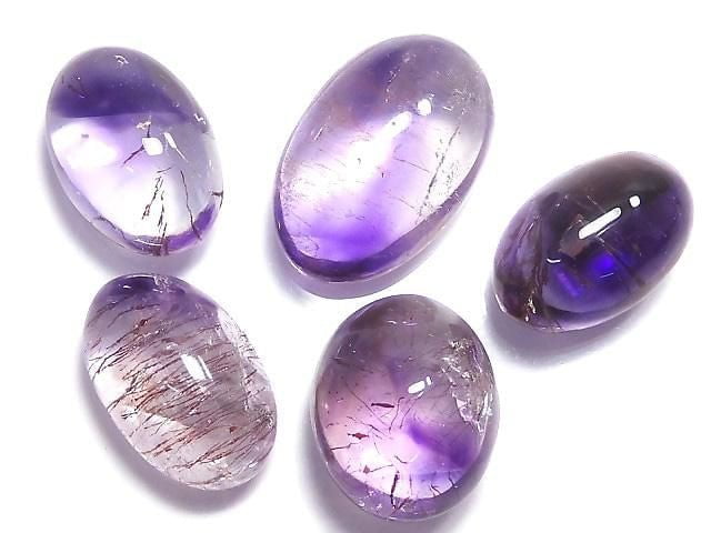 [Video][One of a kind] High Quality Elestial Quartz AAA Cabochon 5pcs Set NO.235