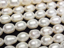 [Video] Fresh Water Pearl AA Rice 8x6x6mm White 1strand beads (aprx.13inch/33cm)