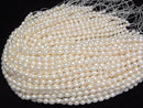 [Video] Fresh Water Pearl AA Rice 8x6x6mm White 1strand beads (aprx.13inch/33cm)