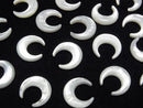 [Video] High Quality White Shell (Silver-lip Oyster) AAA Moon Motif 12x11mm [Half Drilled Hole] 4pcs