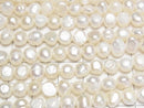 [Video] Fresh Water Pearl AA+ Potato -Baroque 6-7mm White 1strand beads (aprx.13inch/33cm)