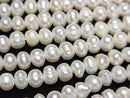 [Video] Fresh Water Pearl AA Wrinkle Potato 5mm White 1strand beads (aprx.13inch/33cm)