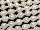 [Video] Fresh Water Pearl AA+ Natural Drop-Rice 7-8mm White 1strand beads (aprx.14inch/35cm)