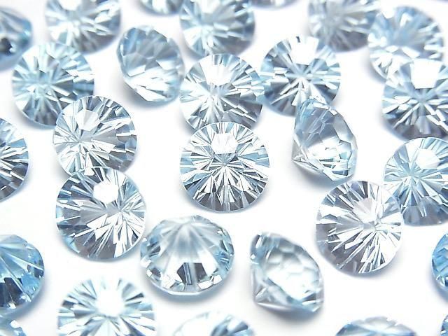 [Video]High Quality Sky Blue Topaz AAA Loose stone Round Faceted Fancy 8x8mm 1pc