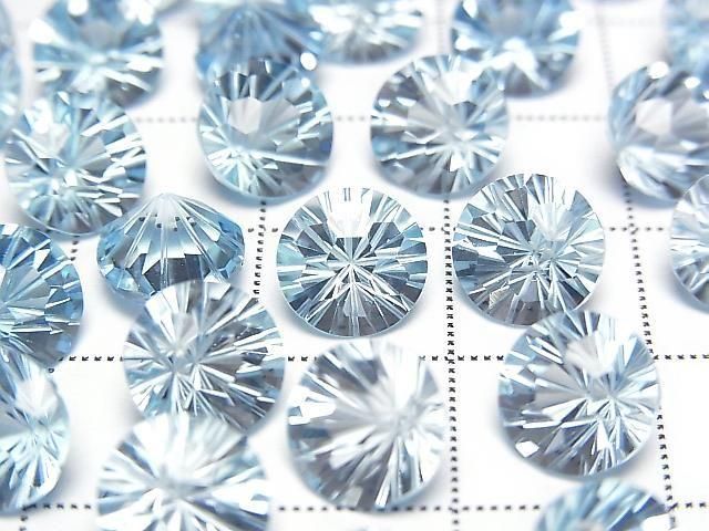 [Video]High Quality Sky Blue Topaz AAA Loose stone Round Faceted Fancy 8x8mm 1pc