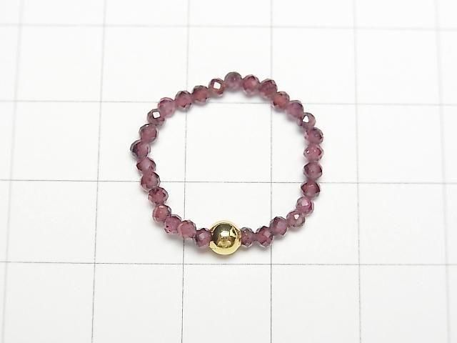 [Video] High Quality! Garnet Faceted Round 2mm 3pcs (Ring)