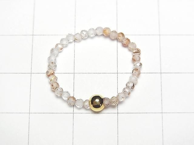 [Video] High Quality! Brown Rutilated Quartz Faceted Round 2mm 3-Piece Set (Ring)
