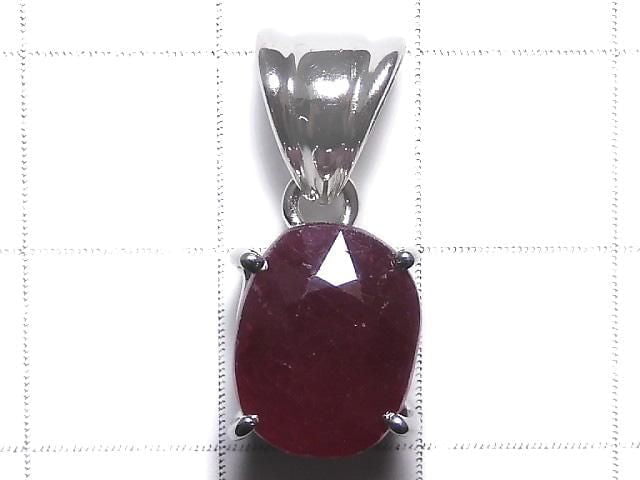 [Video][One of a kind] High Quality Ruby AAA- Faceted Pendant Silver925 NO.1