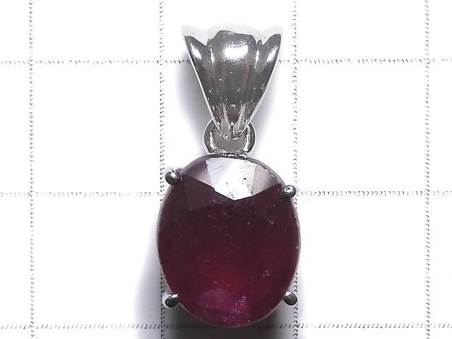 [Video][One of a kind] High Quality Ruby AAA- Faceted Pendant Silver925 NO.5