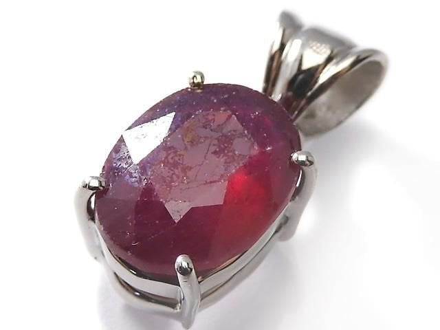 [Video][One of a kind] High Quality Ruby AAA- Faceted Pendant Silver925 NO.8