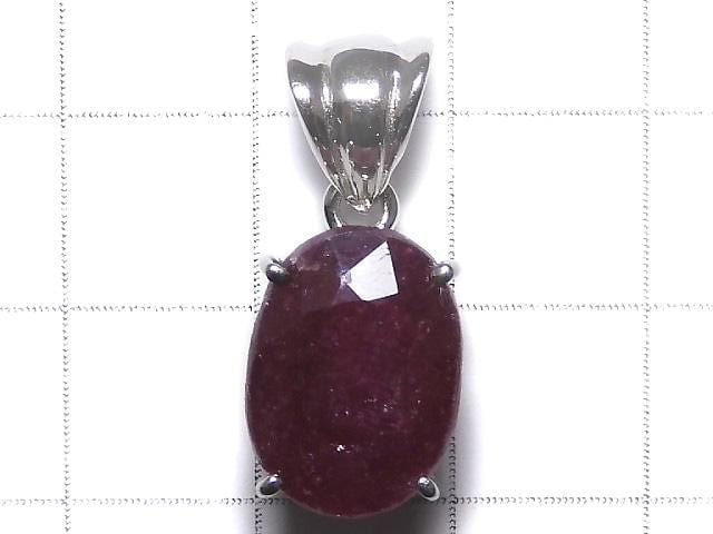 [Video][One of a kind] High Quality Ruby AAA- Faceted Pendant Silver925 NO.10