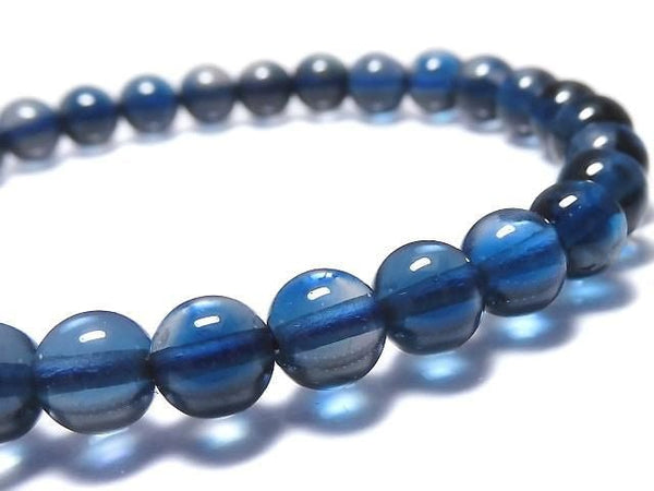 [Video][One of a kind] High Quality London Blue Topaz AAA Round 6.5mm Bracelet NO.17
