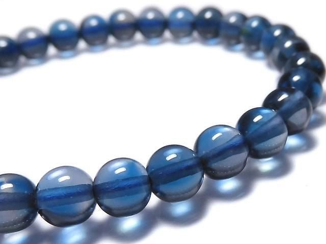 [Video][One of a kind] High Quality London Blue Topaz AAA Round 6.5mm Bracelet NO.18