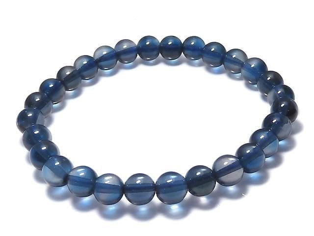 [Video][One of a kind] High Quality London Blue Topaz AAA Round 6.5mm Bracelet NO.21