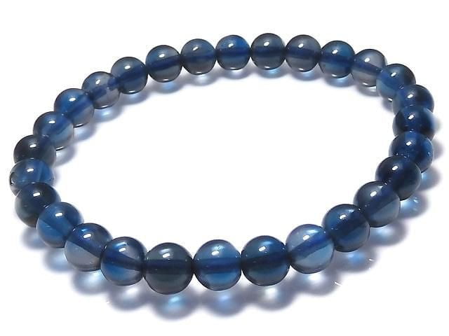 [Video][One of a kind] High Quality London Blue Topaz AAA Round 6.5mm Bracelet NO.22