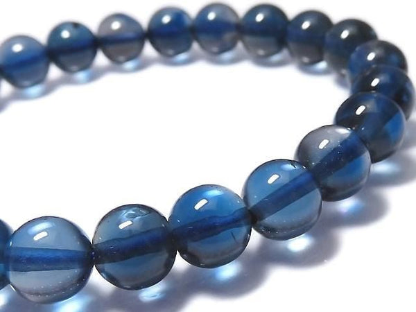 [Video][One of a kind] High Quality London Blue Topaz AAA Round 7.5mm Bracelet NO.23
