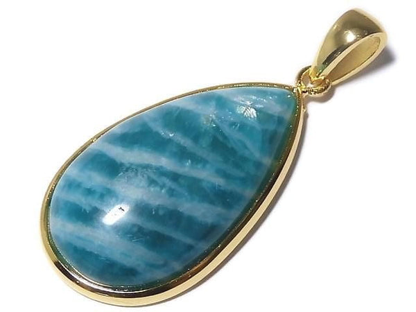 [Video][One of a kind] Amazonite AAA- Pendant 18KGP NO.242