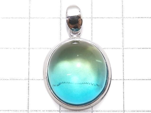 [Video][One of a kind] Blue color Amber Pendant Silver925 NO.172