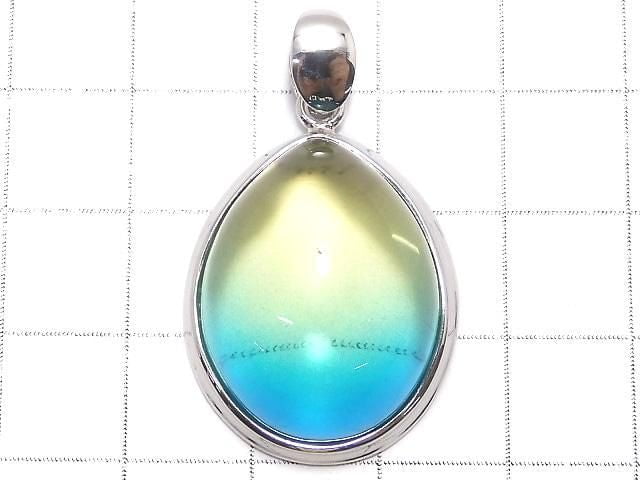 [Video][One of a kind] Blue color Amber Pendant Silver925 NO.174