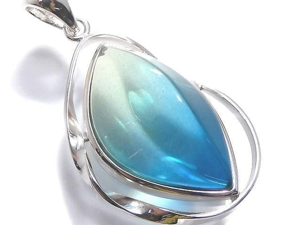 [Video][One of a kind] Blue color Amber Pendant Silver925 NO.176