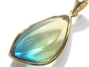 [Video][One of a kind] Blue color Amber Pendant 18KGP NO.178