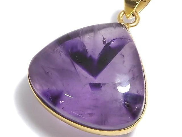 [Video][One of a kind] Trapiche Amethyst Pendant 18KGP NO.79