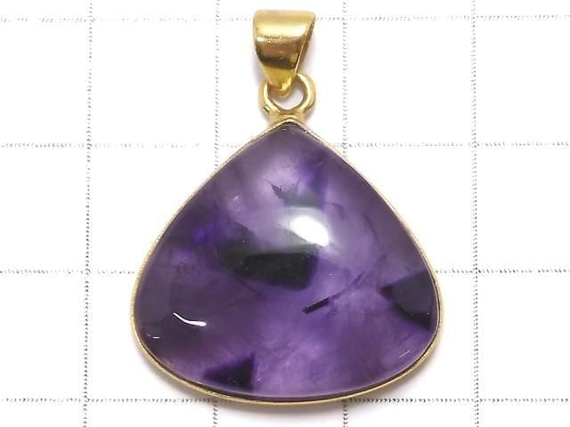 [Video][One of a kind] Trapiche Amethyst Pendant 18KGP NO.79