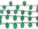 [Video]High Quality Green Onyx AAA Marquise Rice Faceted Briolette 1strand (8pcs)