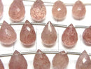 [Video]High Quality Pink Epidote AA++ Drop Faceted Briolette 1strand (18pcs)