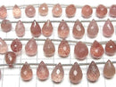 [Video]High Quality Pink Epidote AA++ Drop Faceted Briolette 1strand (18pcs)