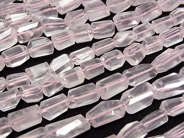[Video] Rose Quartz AA++ Faceted Nugget [S size] half or 1strand beads (aprx.9inch/22cm)