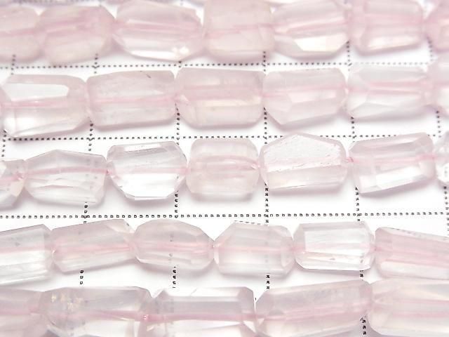 [Video] Rose Quartz AA++ Faceted Nugget [S size] half or 1strand beads (aprx.9inch/22cm)