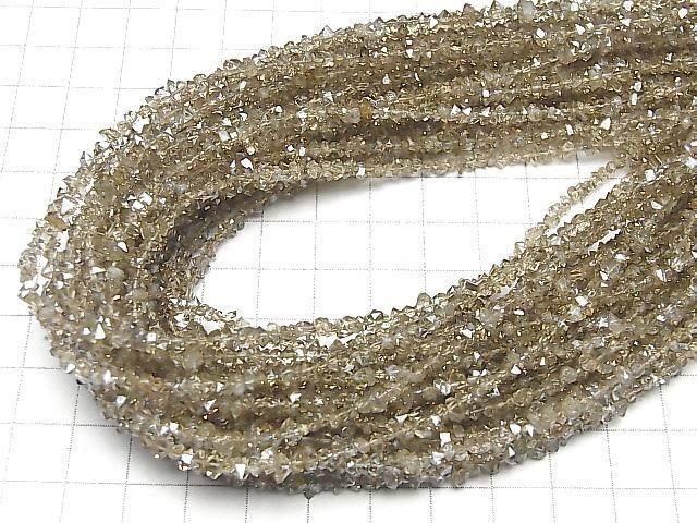 [Video] Pakistani Double Point crystal coating [light brown] half or 1strand beads (aprx.15inch/37cm)