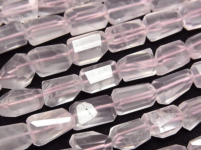 [Video] Rose Quartz AA++ Faceted Nugget [M size] half or 1strand beads (aprx.9inch/22cm)