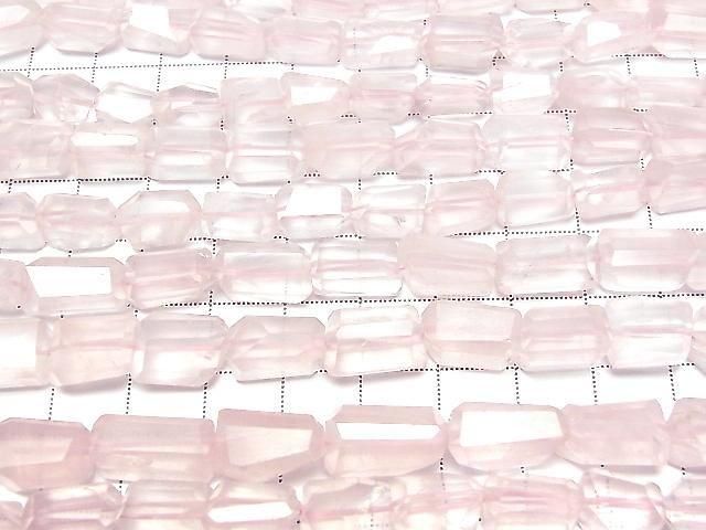 [Video] Rose Quartz AA++ Faceted Nugget [M size] half or 1strand beads (aprx.9inch/22cm)