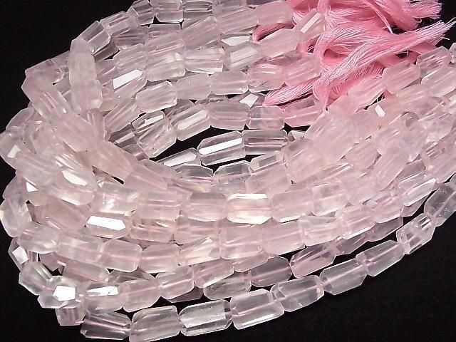 [Video] Rose Quartz AA++ Faceted Nugget [M size] half or 1strand beads (aprx.9inch/22cm)