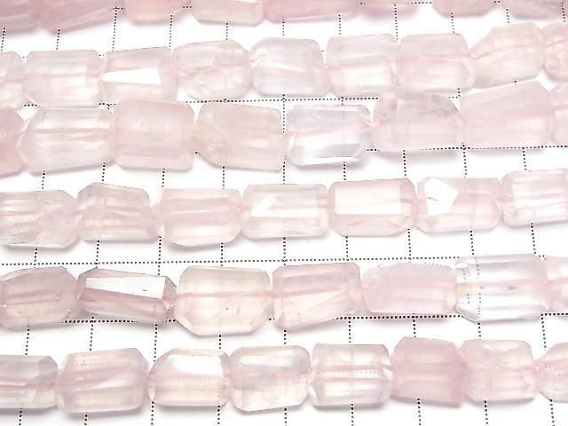 [Video] Rose Quartz AA++ Faceted Nugget [L size] half or 1strand beads (aprx.9inch/22cm)