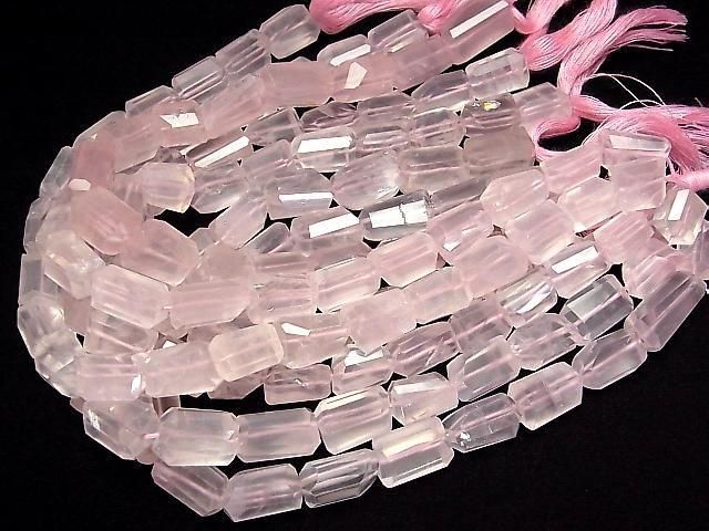 [Video] Rose Quartz AA++ Faceted Nugget [L size] half or 1strand beads (aprx.9inch/22cm)