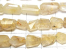 [Video] Rutilated Quartz AA++ Faceted Nugget [M-L size] half or 1strand beads (aprx.9inch/22cm)